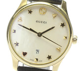 Buy Shop Gucci G-Timeless Mother of Pearl Dial Black Leather Strap Watch For Women - YA126589 USA Online