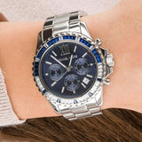 Buy Shop Michael Kors Everest Chronograph Blue Dial Silver Steel Strap Watch For Women - MK7237 USA Online