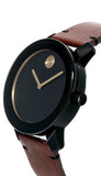 Buy Shop Movado Bold Black Dial Brown Leather Strap Watch For Men - 3600305 USA Online