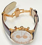 Buy Shop Emporio Armani Gianni Classic Chronograph White Dial Brown Leather Strap Watch For Men - AR0398 USA Online