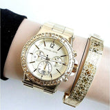 Buy Shop Michael Kors Dylan Quartz Gold Dial Gold Steel Strap Watch For Women - MK5861 USA Online