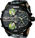 Buy Shop Diesel Big Daddy Chronograph Black Dial Black Leather Strap Watch For Men - DZ7311 USA Online