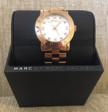 Buy Shop Marc Jacobs Amy White Dial Rose Gold Steel Strap Watch for Women - MBM3077 USA Online