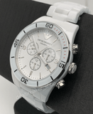 Buy Shop Emporio Armani Ceramic Chronograph White Dial White Ceramic Strap Watch For Men - AR1424 USA Online