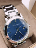 Burberry The City Blue Dial Silver Steel Strap Watch for Men - BU9031