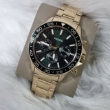 Buy Shop Fossil Bannon Multifunction Chronograph Green Dial Gold Steel Strap Watch for Men - BQ2493 USA Online