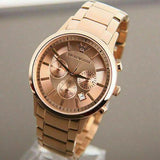 Buy Shop Emporio Armani Classic Rose Gold Chronograph Steel Strap Watch For Men - AR2452 USA Online