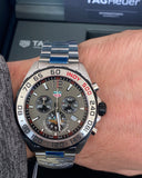 Tag Heuer Formula 1 Chronograph Indy 500 Special Edition Grey Dial Silver Steel Strap Watch for Men - CAZ1016.EB0058