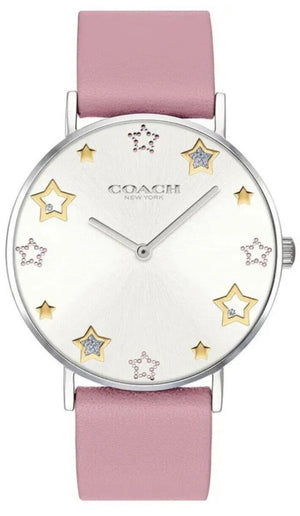 Buy Shop Coach Perry Mother of Pearl White Dial Pink Leather Strap Watch for Women - 14503243 USA Online