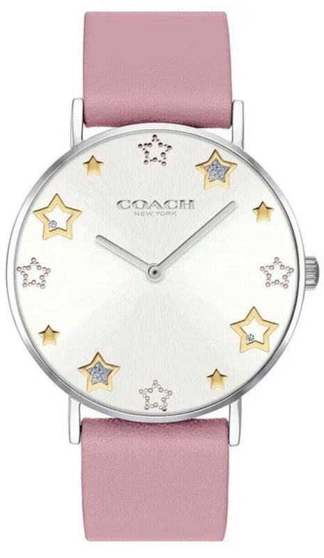Buy Shop Coach Perry Mother of Pearl White Dial Pink Leather Strap Watch for Women - 14503243 USA Online