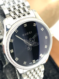 Gucci G Timeless Quartz Black Dial Silver Steel Strap Watch For Women - YA1265020