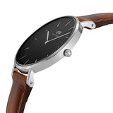 Buy Shop Daniel Wellington Classic Petite St Mawes Black Dial Brown Leather Strap Watch For Women - DW00100181 USA Online
