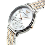 Emporio Armani Silver Sunray Dial Two Tone Steel Strap Watch For Women - AR11113