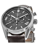 Buy Shop Tag Heuer Carrera Chronograph Grey Dial Brown Leather Strap Watch for Men - CBN2012.FC6483 USA Online
