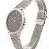 Buy Shop Calvin Klein Minimal Grey Dial Silver Mesh Bracelet Watch for Men - K3M22124 USA Online