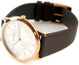 Buy Shop Calvin Klein Minimal White Dial Brown Leather Strap Watch for Men - K3M216G6 USA Online