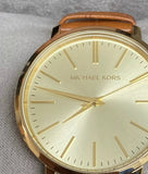 Buy Shop Michael Kors Jaryn Quartz Gold Dial Brown Leather Strap Watch For Women - MK2496 USA Online