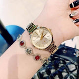 Buy Shop Michael Kors Portia Quartz Gold Dial Gold Steel Strap Watch For Women - MK3838 USA Online