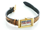Buy Shop Gucci G-Frame Mother of Pearl Dial Brown Leather Snakeskin Strap Watch For Women - YA147402 USA Online