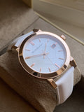 Buy Shop Burberry The City White Dial White Leather Strap Watch for Women - BU9012 USA Online