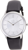 Buy Shop Calvin Klein Minimal Silver Dial Black Leather Strap Watch for Women - K3M221C6 USA Online