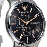 Buy Shop Emporio Armani Renato Chronograph Black Dial Two Tone Steel Strap Watch For Men - AR11165 USA Online