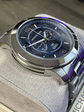 Buy Shop Michael Kors Stop Hunger Chronograph Blue Dial Silver Steel Strap Watch for Men - MK8314 USA Online