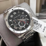 Buy Shop Michael Kors Brecken Chronograph Quartz Black Dial Silver Steel Strap Watch For Men - MK8438 USA Online