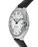 Buy Shop Cartier Ballon Bleu De Cartier Silver Dial Black Leather Strap Watch for Women - WSBB0030 USA Online