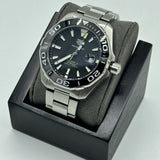 Tag Heuer Aquaracer Black Dial Silver Steel Strap Strap Watch for Men - WAY201A.BA0927