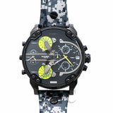 Buy Shop Diesel Big Daddy Chronograph Black Dial Black Leather Strap Watch For Men - DZ7311 USA Online