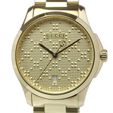 Gucci G Timeless Gold Dial Gold Steel Strap Watch For Women - YA126553