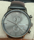 Buy Shop Emporio Armani Classic Grey Dial Grey Leather Strap Watch For Men - AR0388 USA Online