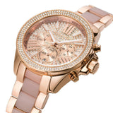 Michael Kors Wren Crystals Rose Gold Dial Rose Gold Steel Strap Watch for Women - MK6096