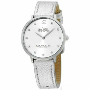 Buy Shop Coach Slim Easton Silver Dial Silver Leather Strap Watch for Women - 14502685 USA Online