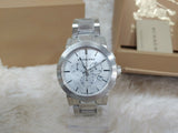 Burberry The City Chronograph Silver Dial Silver Steel Strap Watch for Men - BU9350