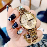 Buy Shop Michael Kors Portia Quartz Gold Dial Gold Steel Strap Watch For Women - MK3838 USA Online