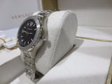 Buy Shop Versace Hellenyium Black Dial Silver Steel Strap Watch for Women - V12020015 USA Online