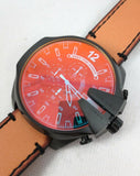 Buy Shop Diesel Mega Chief Chronograph Black Dial Brown Leather Strap Watch For Men - DZ4476 USA Online