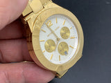 Buy Shop Michael Kors Wyatt Chronograph White Dial Gold Steel Strap Watch For Women - MK5933 USA Online