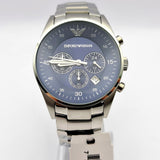 Buy Shop Emporio Armani Sportivo Chronograph Blue Dial Silver Steel Strap Watch For Men - AR5860 USA Online