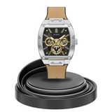 Buy Shop Guess Phoenix Multifunction Black Dial Brown Leather Strap Watch for Men - GW0202G3 USA Online