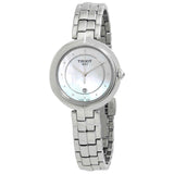 Tissot T Lady Flamingo Diamonds White Dial Silver Steel Strap Watch For Women - T094.210.11.116.01