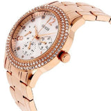 Buy Shop Guess Bedazzle Diamonds Silver Dial Rose Gold Steel Strap Watch For Women - W1097L3 USA Online