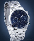 Buy Shop Guess Hendrix Chronograph Blue Dial Silver Steel Strap Watch for Men - W1309G1 USA Online