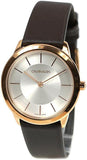 Buy Shop Calvin Klein Minimal White Dial Brown Leather Strap Watch for Women - K3M226G6 USA Online