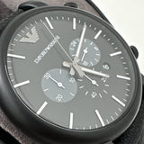 Buy Shop Emporio Armani Luigi Analog Black Dial Black Leather Strap Watch For Men - AR11450 USA Online