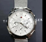 Buy Shop Tommy Hilfiger Mia Silver Dial Silver Mesh Bracelet Watch for Men - 1781628 USA Online