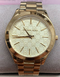 Buy Shop Michael Kors Slim Runway Gold Dial Gold Steel Strap Watch for Women - MK3335 USA Online