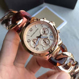 Buy Shop Michael Kors Runway Rose Gold Dial Two Tone Steel Strap Watch for Women - MK4269 USA Online